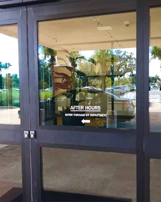 Oviedo Medical Center window sign